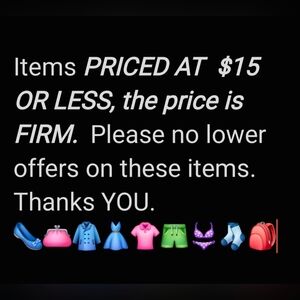 Items At $15 Or Less